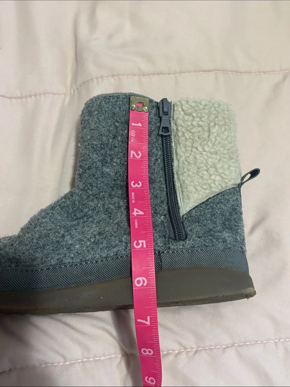 Chaco Revel Tall Women's Gray Boot with Cream Sherpa Cuff